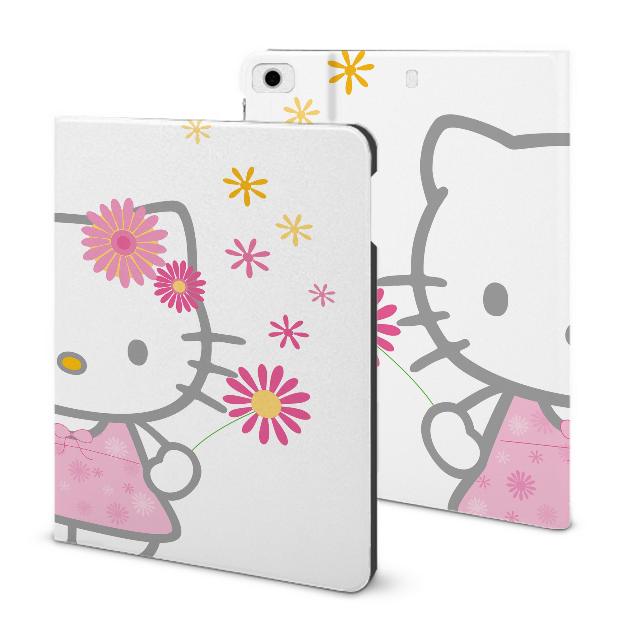 （画像用） Hello Kitty ハローキティ IPad ケース ブック型 PUレザー TPU 耐衝撃 軽量 薄型 ペン収納なし 全面保護 IPad 各モデル対応